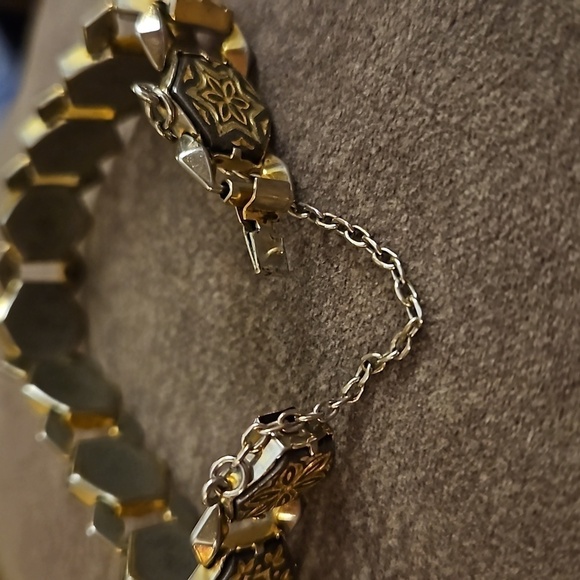 VTG Floral Stars Damascene Hexagon Link Castlecore Bracelet - Picture 7 of 11